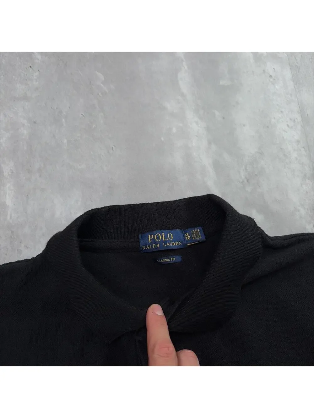 Y2K Black Polo Ralph Lauren Grunge Skater Polo Shirt